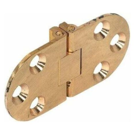 Klappbare Tischscharniere - Für Küchentische, Nähmaschinen, Büromöbel, Klapptischplatten - Versteckte Flache Scharniere Aus Vernickeltem Stahl - Poliertes Messing - 30x65mm - 1 Stück