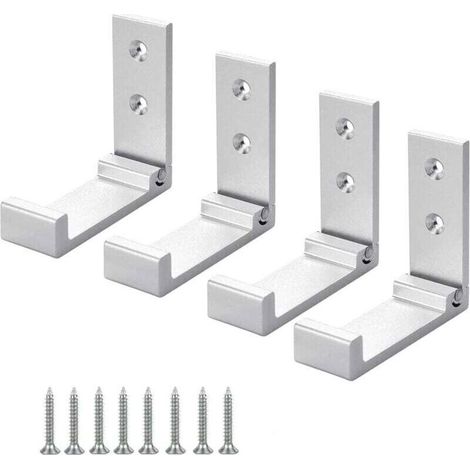 4 Stück (silber) Wandhaken Aus Aluminiumlegierung, 90° Klappbare Kleiderhaken Mit Schrauben Für Schranktüren, Wandmontage In Küche, Bad, Büro, Garderobe