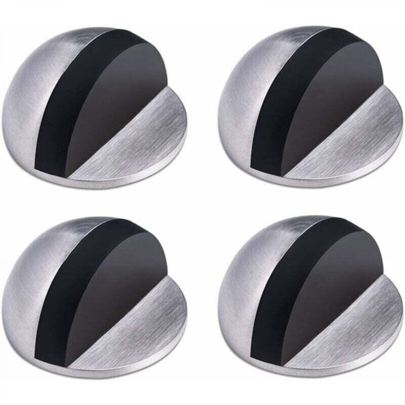 Türstopper, Türanschlag Aus Edelstahl, Selbstklebender Türstopper, Bodentürstopper, Gummi-türstopper, Halbrunder Türblocker Für Zuhause Und Büro, 4 Stück