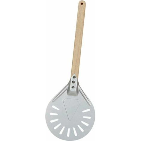 Professionelle Pizzaschaufel, 8 Zoll – Aluminium Und Holz – Gelocht Für Einfache Handhabung – Ergonomisches Design Für Einfachen Transfer
