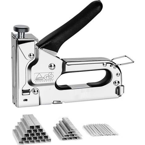 Robustes 3-in-1-nagelpistole (mit 200 U-nägeln, 200 Türnägeln Und 200 T-nägeln) – Manuelle Nagelpistole Für Polsterstoffe, Befestigungsmaterialien, Dekoration Und Handwerk