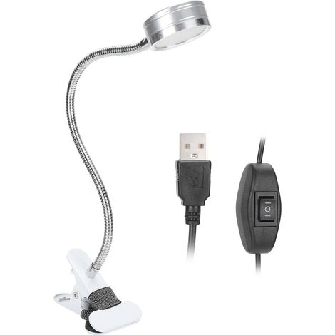 Jeffergarden Schreibtischlampe Für Wohnzimmer, Usb-klemmlampe Mit Warmem Und Kaltem Licht, 360-grad-verstellbare Schwanenhals-leselampe Für Beauty, Maniküre Und Studium