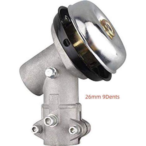 Universeller Getriebekopf Für Rasentrimmer, Getriebebox Für Rasenmäher (26 Mm, 9 Zähne, Zwei Befestigungsbohrungen)