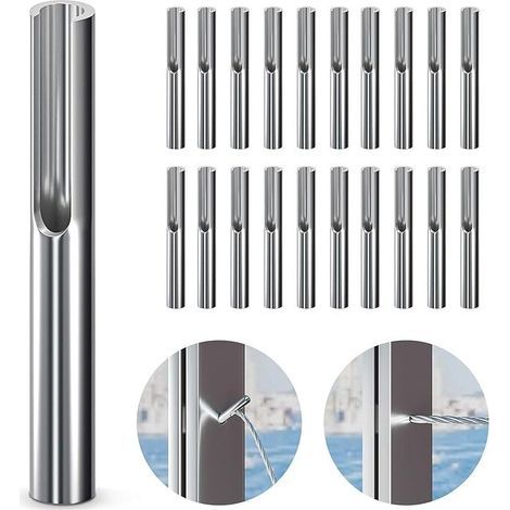 Satz Mit 20 Verstellbaren, Unsichtbaren Edelstahlseilen (316er Edelstahl), 3,2 Mm (1/8 Zoll), Für Eckpfosten Und Metallene Wandhalterungen