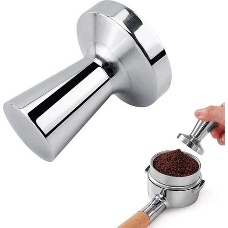 40 Mm Edelstahl-kaffee-tamper Für Kaffeemaschinen, Mit Integriertem Kaffee-presser Und Elegantem Mango-muster, Für Zuhause Und Büro.