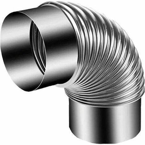 Ofenrohrbogen Ø Ca. 120 Mm, 90° Ofenrohrbogen Aus Aluminisiertem Stahl, Silberfarben