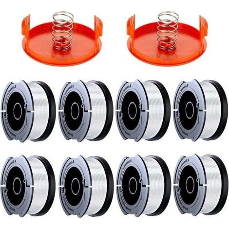 10er-pack Trimmerfaden-spulen Kompatibel Mit Black & Decker Rasentrimmern, A6481 A6485 1,65 Mm Trimmerfaden (8 Trimmerfäden, 2 Deckel, 2 Federn)