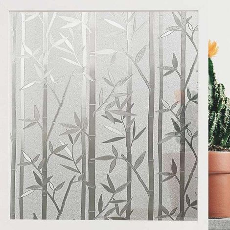 Elektrostatische Fensterfolie, Nicht Klebend, Opak, Uv-beständig Zur Dekoration Für Küche, Büro, Schlafzimmer, Bambusmuster 45 X 200 Cm