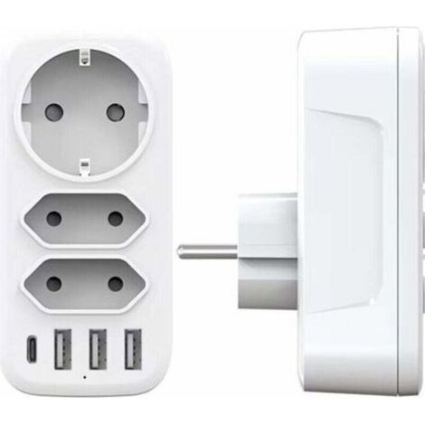 3-fach Ac-steckdosenleiste Mit 3 Usb-anschlüssen (3a) – Intelligentes Ladegerät, 4000w – Kompaktes Design Für Zuhause Und Büro – Gleichzeitiges Laden Von 6 Geräten
