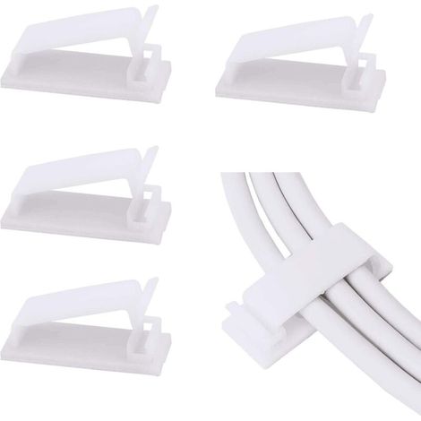 50er-pack Selbstklebende Kabelclips (weiß), Kabelorganisatoren, Kabelclips, Kabelführung Für Tv, Pc, Ethernet-kabel Unter Dem Schreibtisch, Für Zuhause Und Büro.