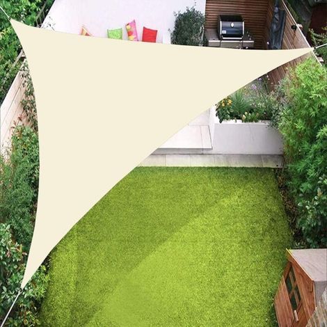 Dreieckiges Sonnensegel, 98% Uv-schutz Abdeckung Für Den Außenbereich, Garten, Rasen, Terrasse, Weiß, 2x2x2