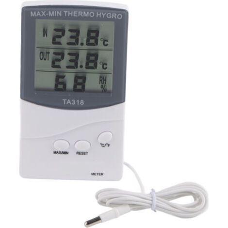 Innen- Und Außenthermometer, Elektronisches Hygrometer Für Den Hausgebrauch Mit Abs-sonde Zur Messung Der Gefühlten Temperatur Und Luftfeuchtigkeit Im Außenbereich