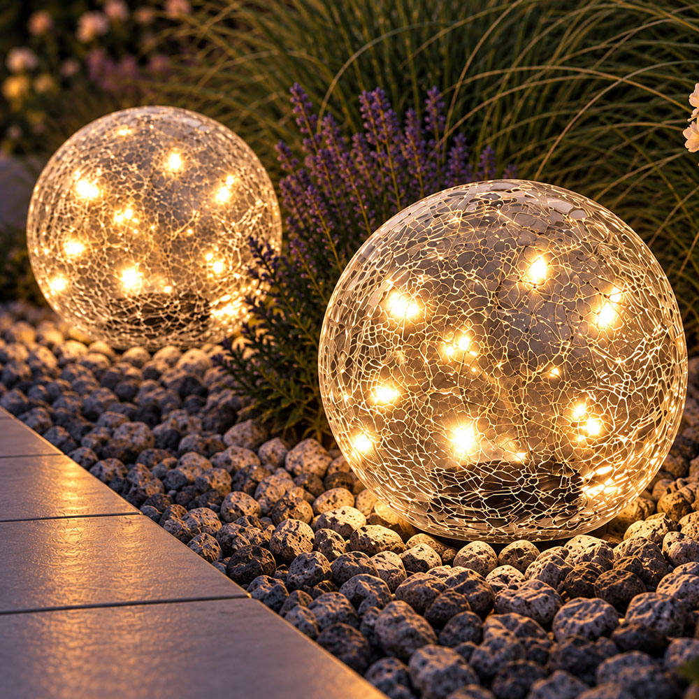 2x Led Außenleuchte Solarleuchte Gartenleuchte Spritzwassergeschützt Klar Glas D 15 Cm