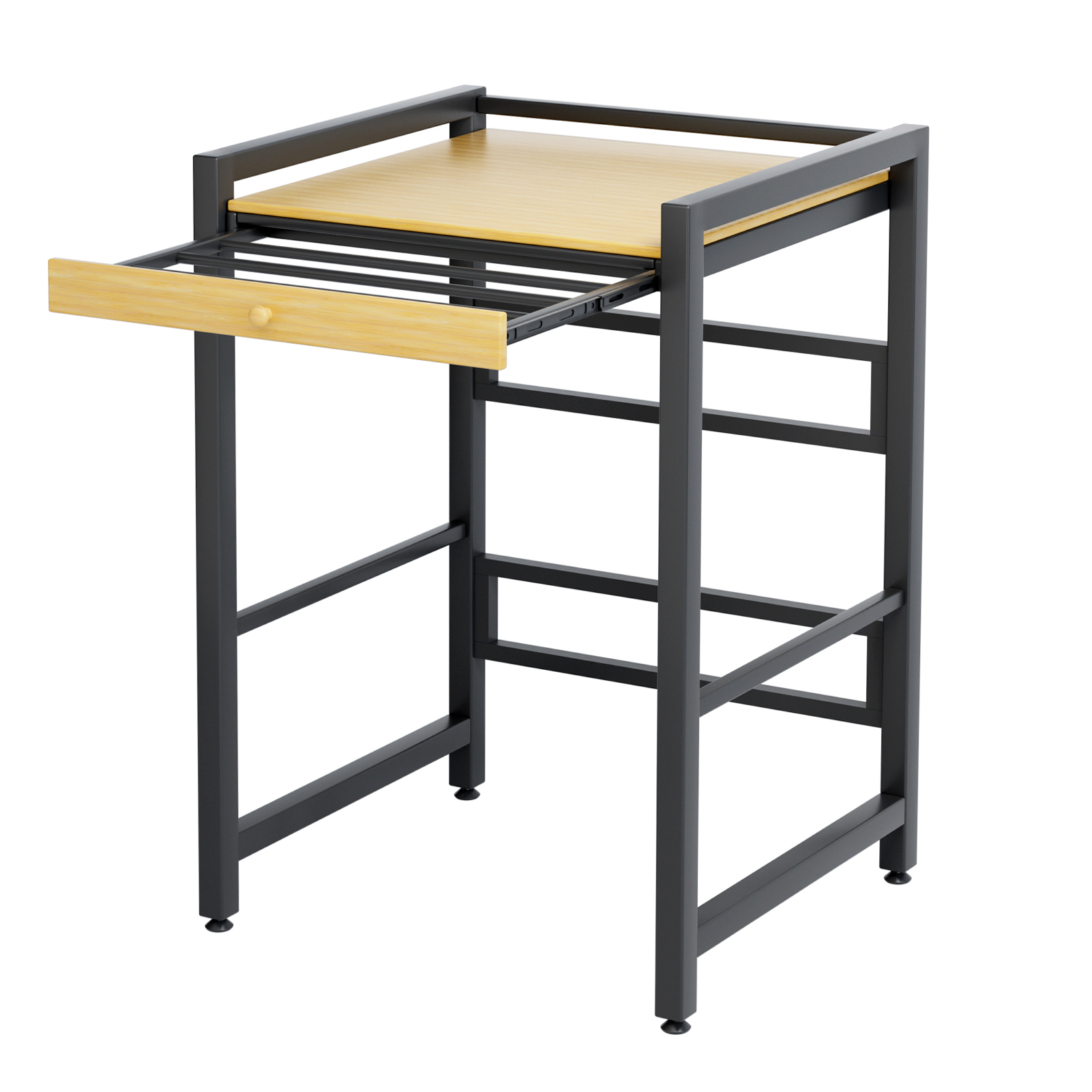 Fianao – Ablagegestell Über Waschmaschine – Mit Arbeitsplatte Und Schiebebügel, Rostbeständig, Platzsparend, Für Balkon, Holzfarben – Maße: 63 × 73 × 105 Cm