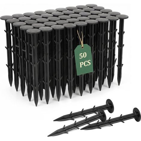 11cm Sardines Fixation Kunststoff, Ancrage Au Sol Schwarz, Piquets Garten Mit 6 Ardillons Und Incassables, Pique V857b