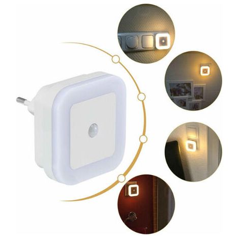 2 Veilleuses Led Mit Melder Bewegung Steckdose D'Einsparung D'Énergie Licht Blanche Warm Schlafzimmer D'Enfants V740b