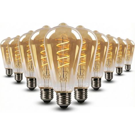 Glühbirnen Rétro Zu Filament Apparent, Sockel E27, Teinte Ambrée, Set Von 10, Für Suspensions Und Guirlandes V878b