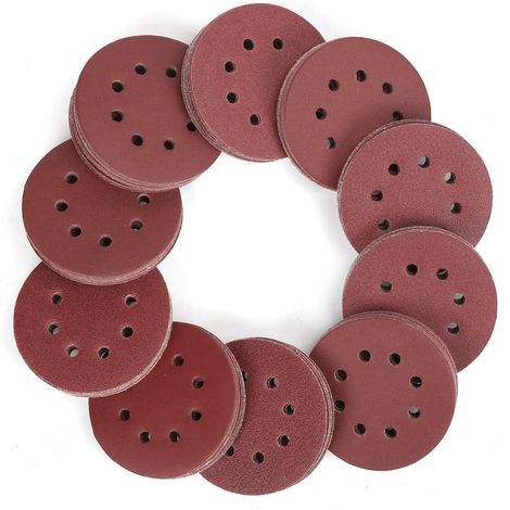 Scheiben Schleif 125mm 150 Stück – Assortiment Körnung 60 Zu 600 – 8 Löcher Für Absaugung Staub – Für Schleifen V687b