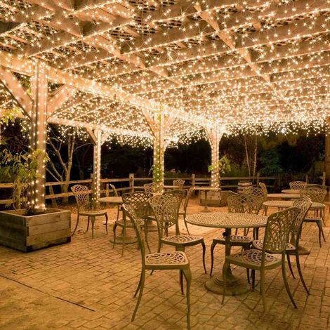 Beleuchtungskette D'Außenbereich 100m 600 Led – Weiß Warm – Wasserdicht Ip44 – 8 Modi D'Beleuchtung – Für Espace V762b