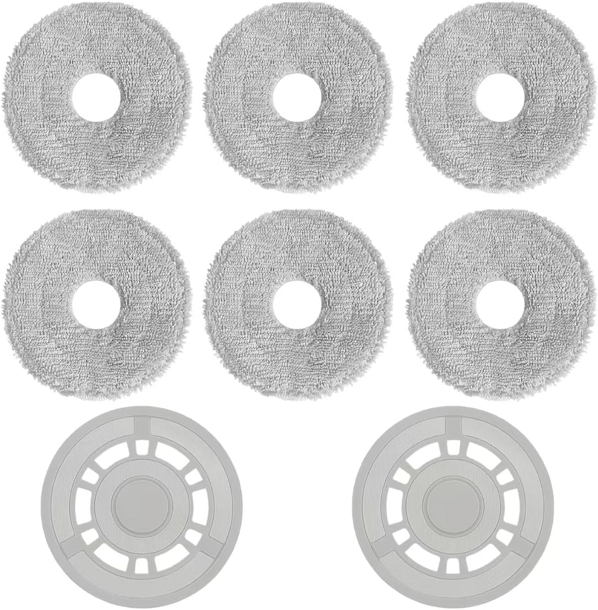 Packung 6 Serpillères + 2 Supports Ersatz Kompatibel Mit Dreame L10s Ultra, L10s Pro Gen 2, L10 Ultra, L10 Prime V938b