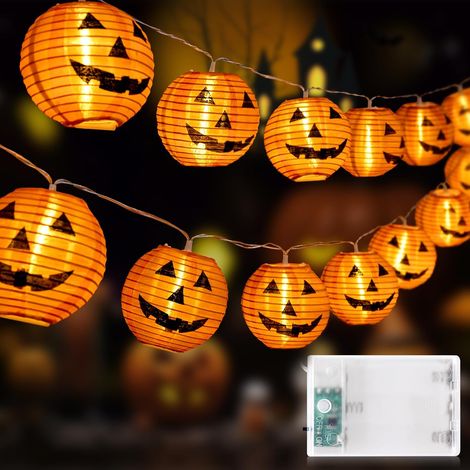 Guirlande Halloween 3m 20 Led Citrouille Orange Zu Piles Wasserdicht Décoration Leuchtend Für Ambiance Halloween V840b