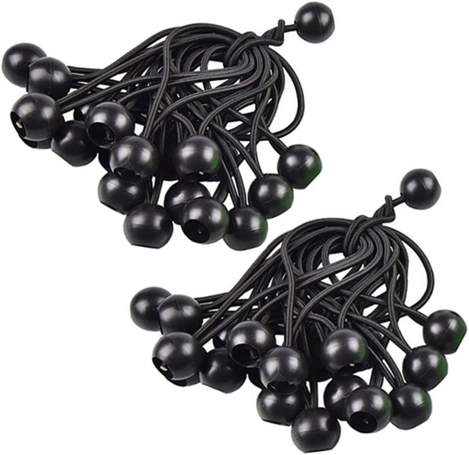 75 X Black Rubber Bungee Schnur With Ball, 20 Cm, Elastic Rope For Tarpaulin Tents, Banner, Camping – Budget-empfehlung