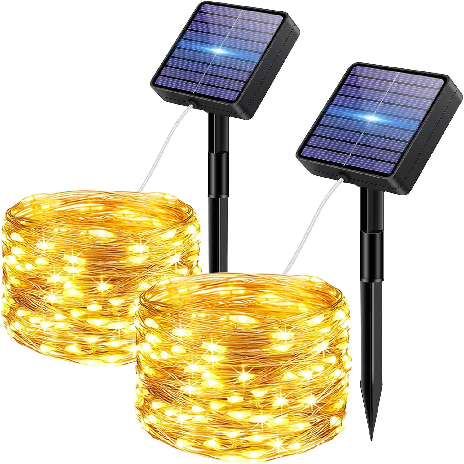 Set Von 2 Lichterkette Weiß Im Außenraum – Außenbereich – Sicher Und Komfortabel In Der Handhabung – Langanhaltend Und