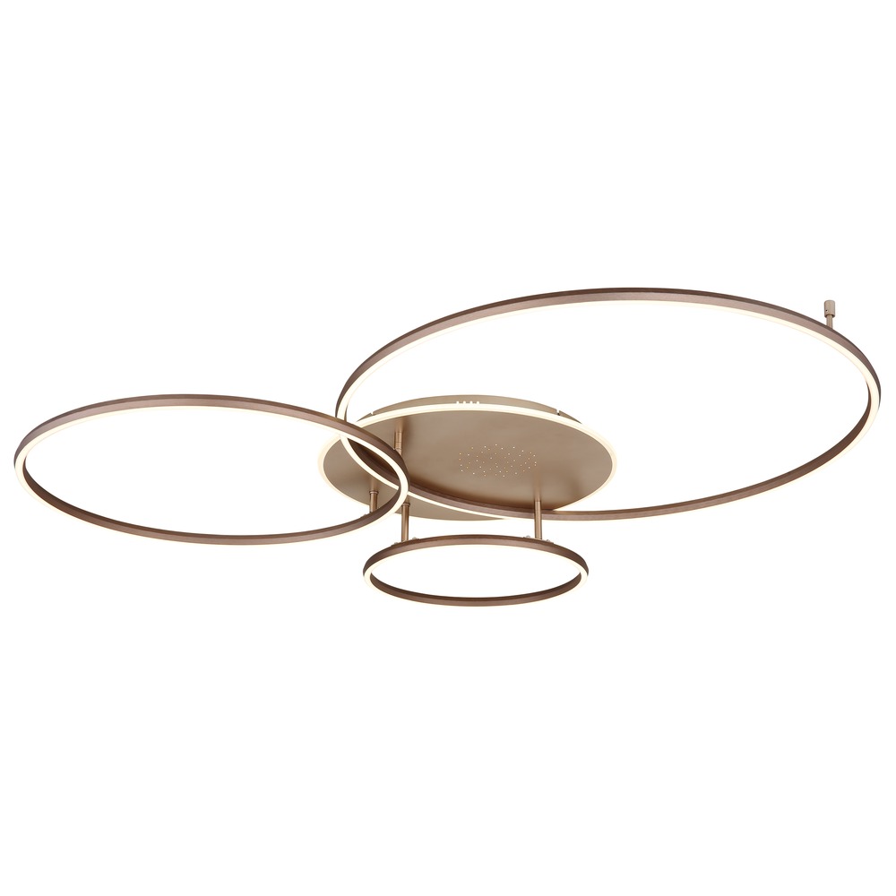 Led Deckenleuchte Deckenlampe Wohnzimmerlampe Dimmbar Champagner Metall Länge 127 Cm