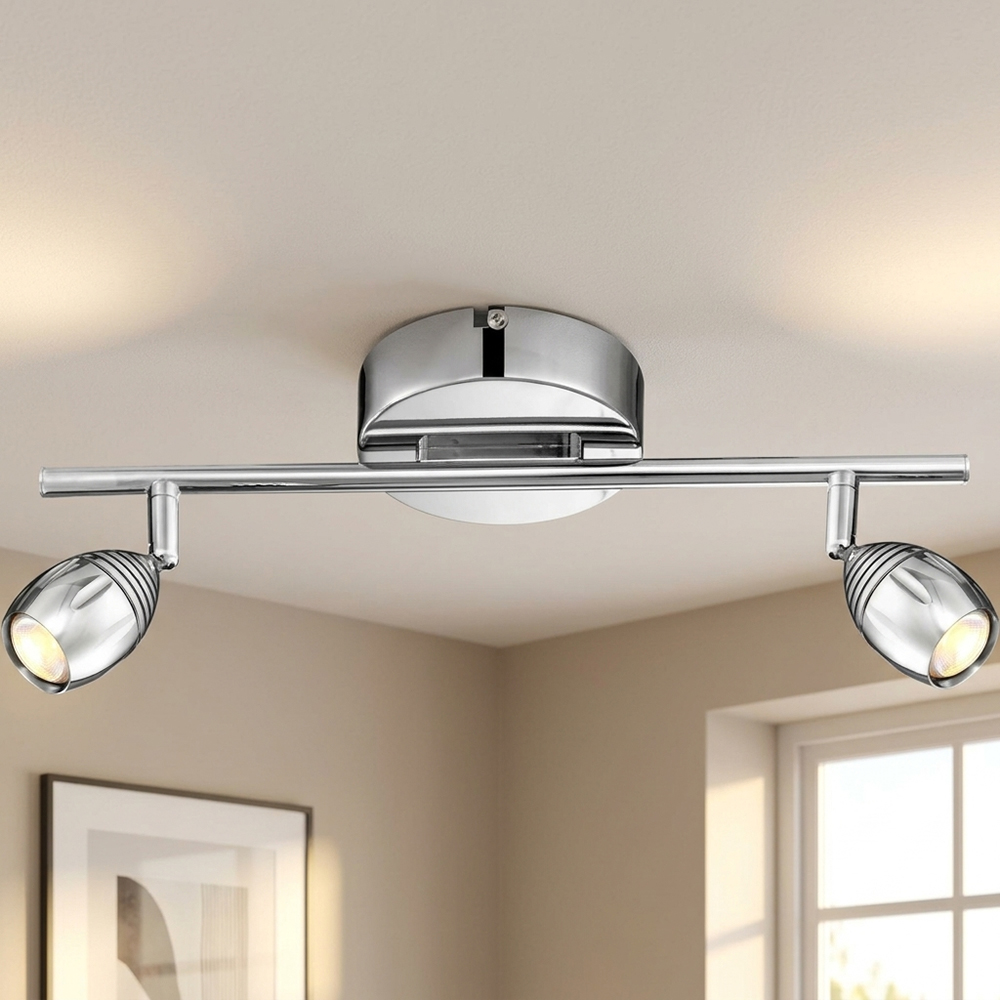 Led Deckenlampe Deckenleuchte Wohnzimmerlampe Beweglicher Spot Silber Deckenstrahler