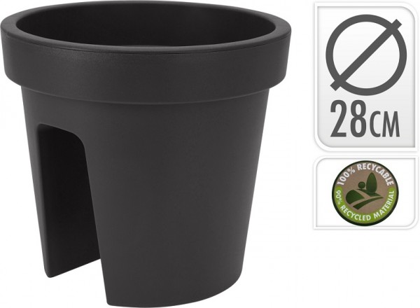 Greengarden® Balkon Pflanzkübel Pflanztopf Blumentopf Ø28cm Höhe 25cm Anthrazit"-"179093128