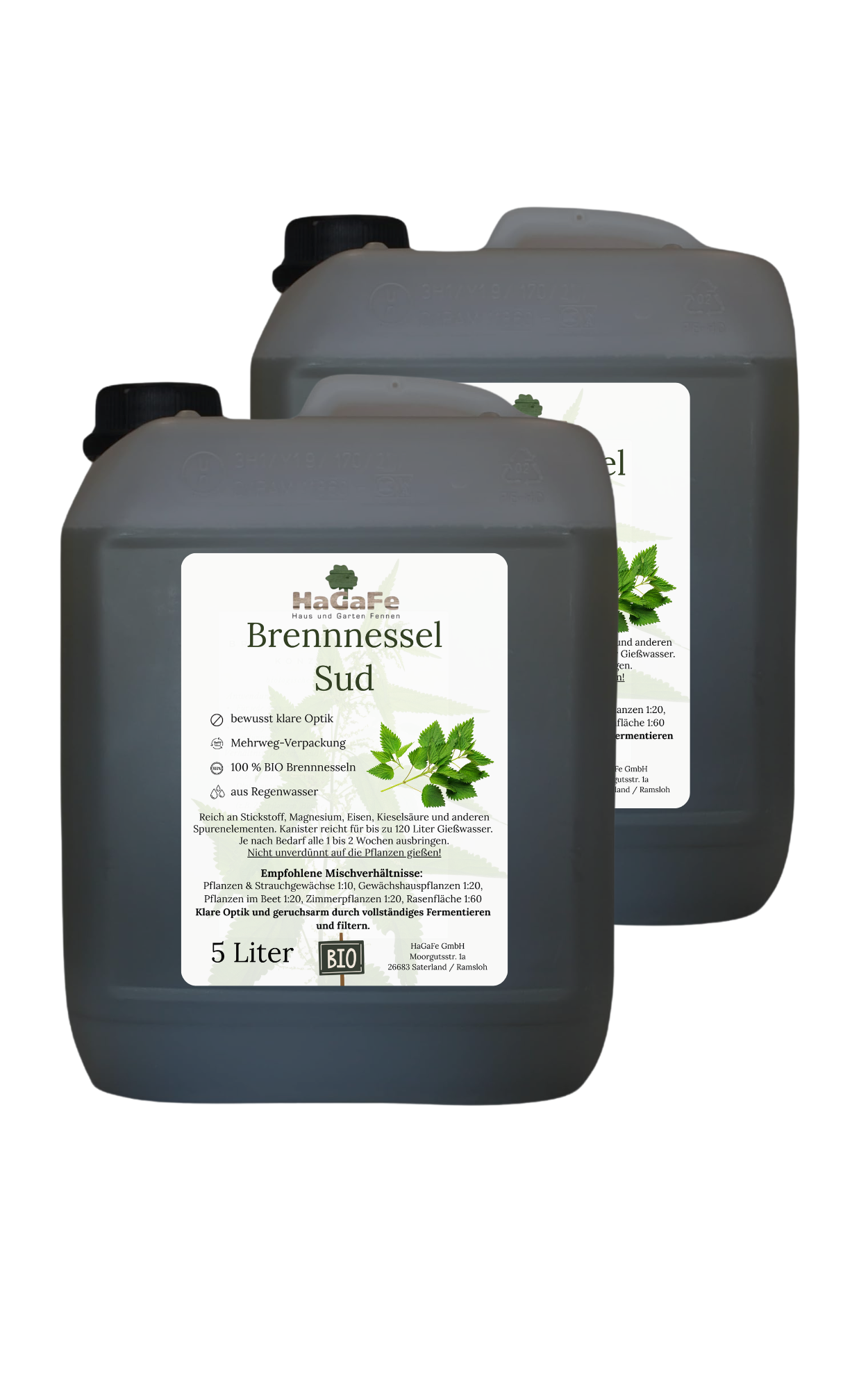 Hagafe Bio Brennnessel Sud Brennnesseljauche Brennnesseldünger 2 X 5l