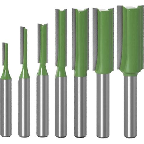 7-teiliges Fräserset, 6 Mm Schaft, Klingendurchmesser 3, 4, 5, 6, 8, 10, 12 Mm, Doppelschneider-fräser Für Die Holzbearbeitung – 6,35 Mm Schaft