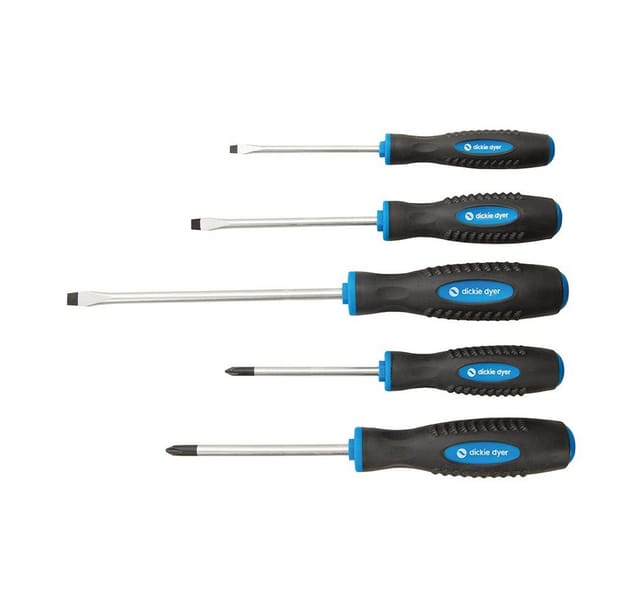 Dickie Dyer - Premium Schraubendreher Set mit Weichgriff 5-tlg. PH1 PH2 SL4 SL5.5 SL6.5
