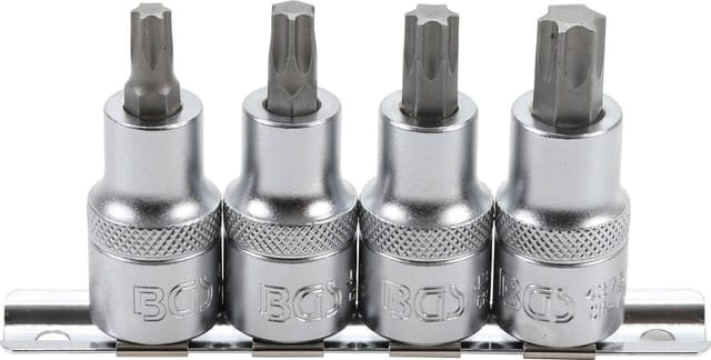 Bgs Technic - Bit-Einsatz-Satz Antrieb Innenvierkant 12,5 mm (1/2') T-Profil (für Torx) T40 - T55 4-tlg.