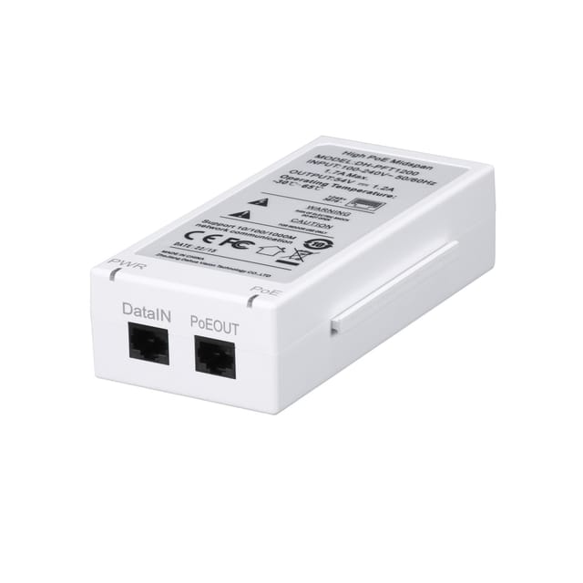 Dahua PFT1200 Hi-PoE Injektor Schwarz für Videoüberwachung
