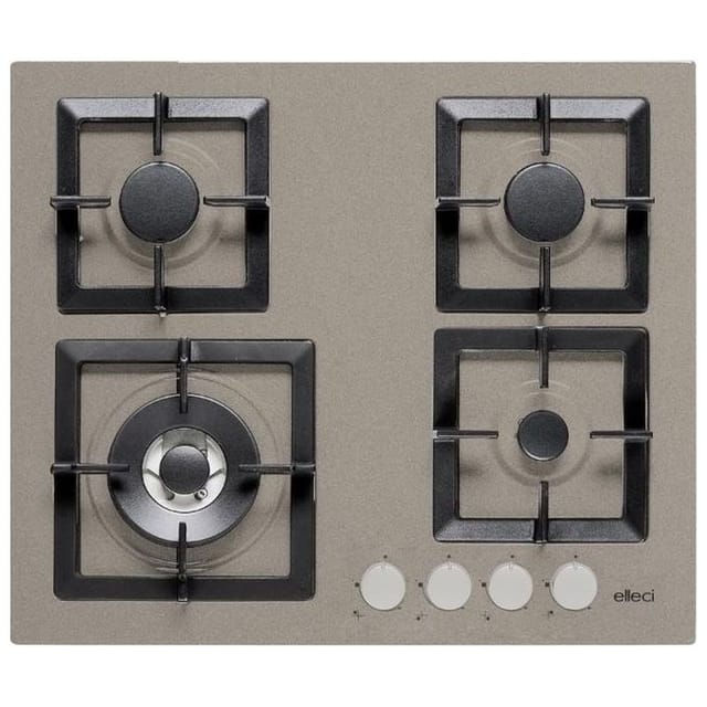 ELLECI PGSP60143WS Linea Plano 60 TCL Gas-Kochfeld 4 Zonen 1 Dreifach-Krone Seitengrills Gusseisen 60 cm 43 Taubengrau