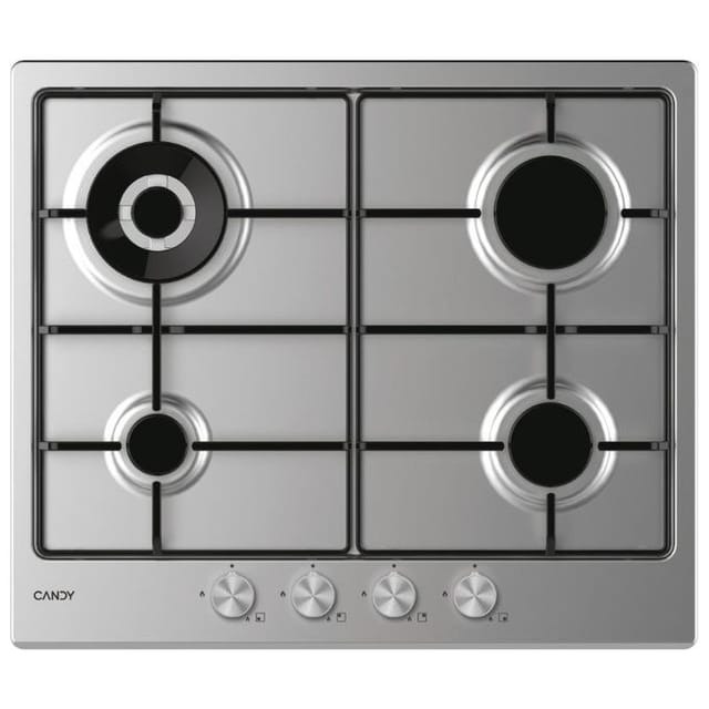 Candy Moderna CHW6BR4WPX, Edelstahl, eingebaut, 60 cm, Gas, 4 Brenner
