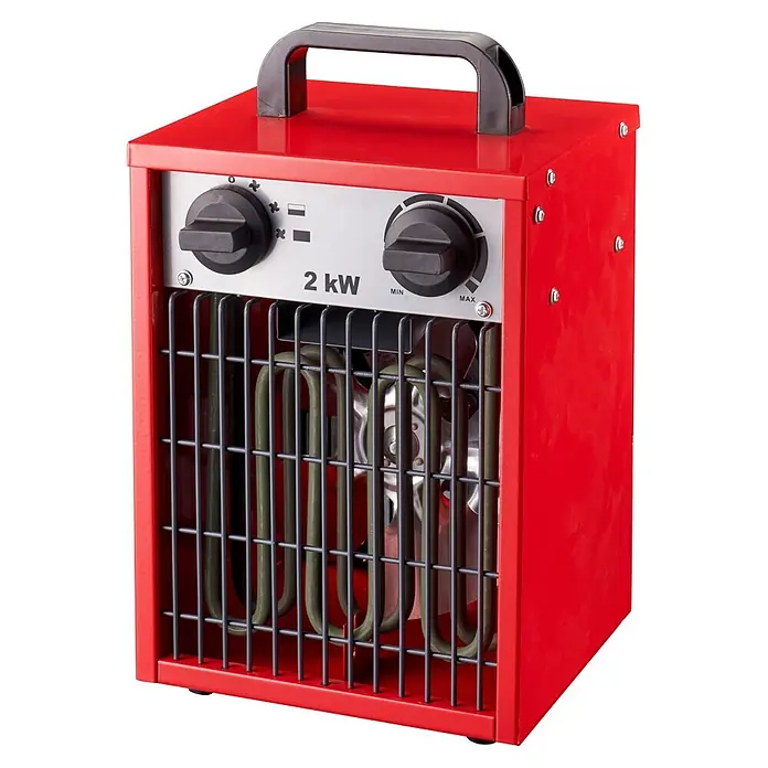 Voltomat HEATING Bauheizer (Passend für: Raumgröße bis ca. 20 m², 1.000 W - 2.000 W, Nennspannung: 220 V - 240 V, Rot, IP24)
