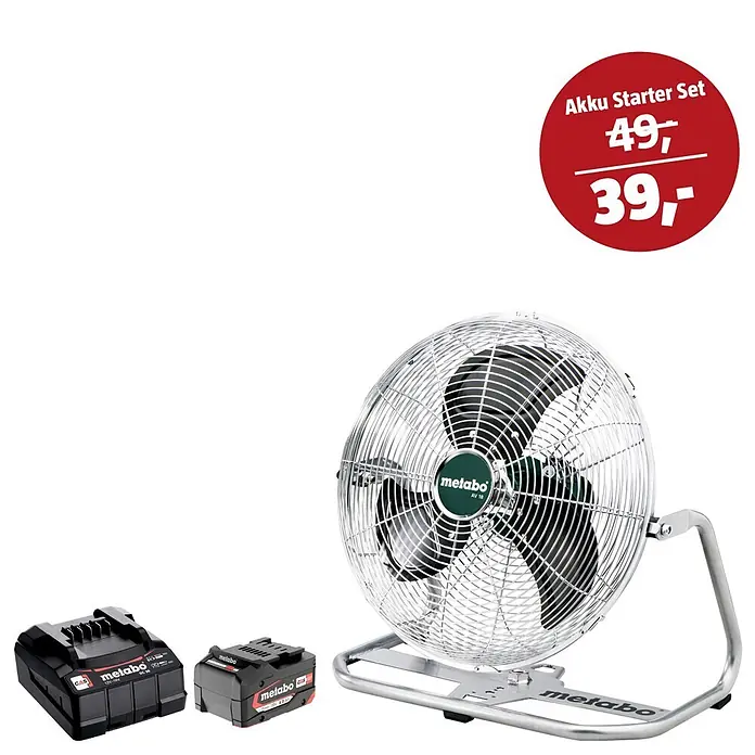 Metabo CAS 18V Maschinen-Set (Akku-Ventilator AV 18 + 39€ Akku-Basis-Set)