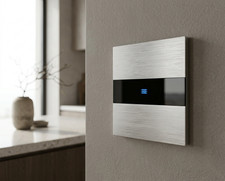 LUXUS TIME M3 Touch Lichtschalter Schwarz Silber Glas Alu Unterputz 1-4fach 230V