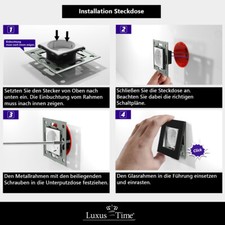 LUXUS TIME M3 Touch Lichtschalter Schwarz Silber Glas Alu Unterputz 1-4fach 230V Bild 7