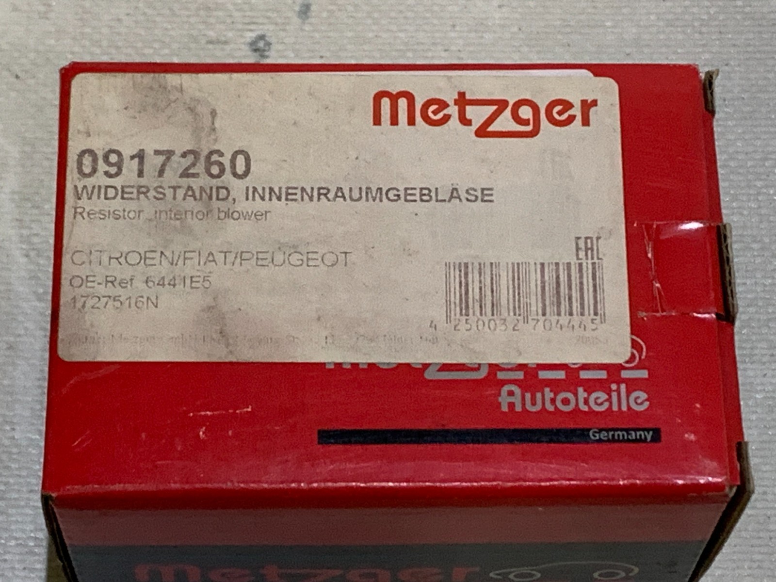 METZGER (0917260) Widerstand, Innenraumgebläse für CITROEN FIAT PEUGEOT Bild 4