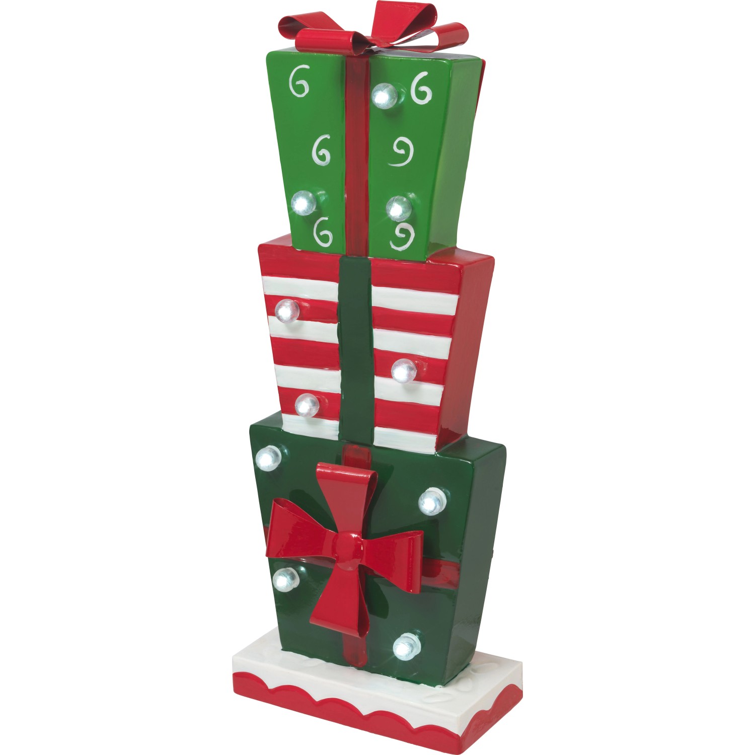 Obi Weihnachtsfigur Geschenk Metall Rot Beleuchtet 43 cm