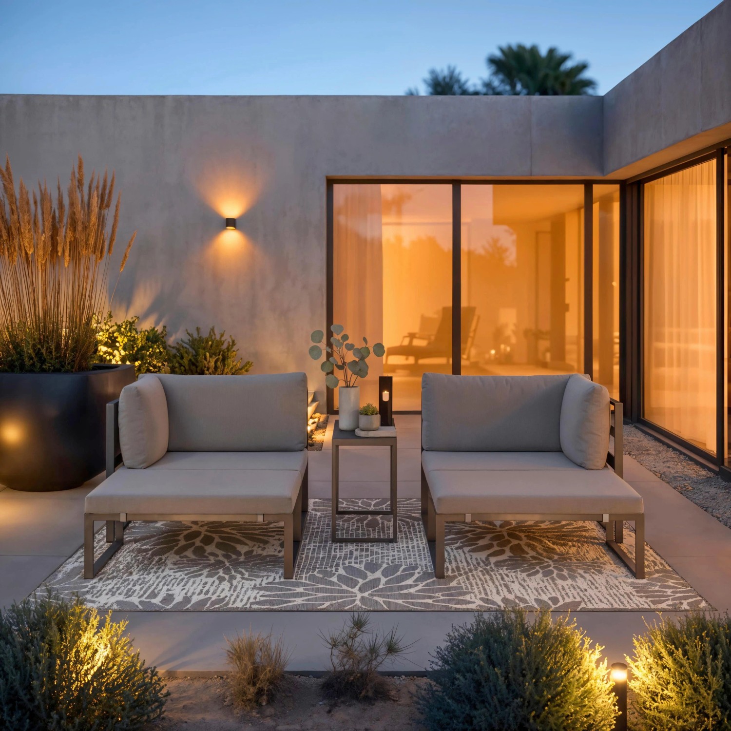 Bessagi Garden Loungegarnitur Valentina Dunkelgrau Metall/Outdoorstoff