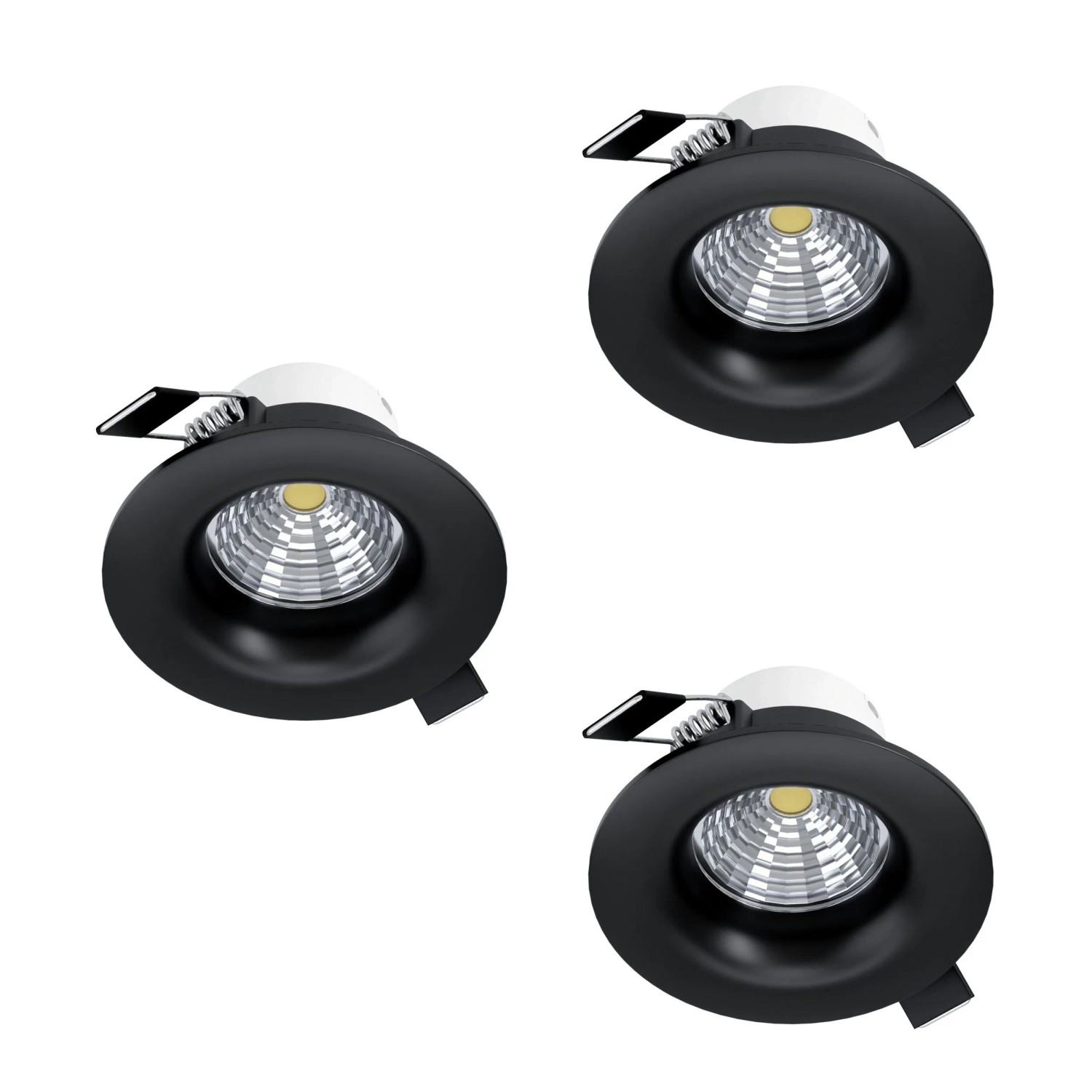 Eglo LED-Einbauleuchte SALICETO Ø 8 cm Schwarz Dimmbar