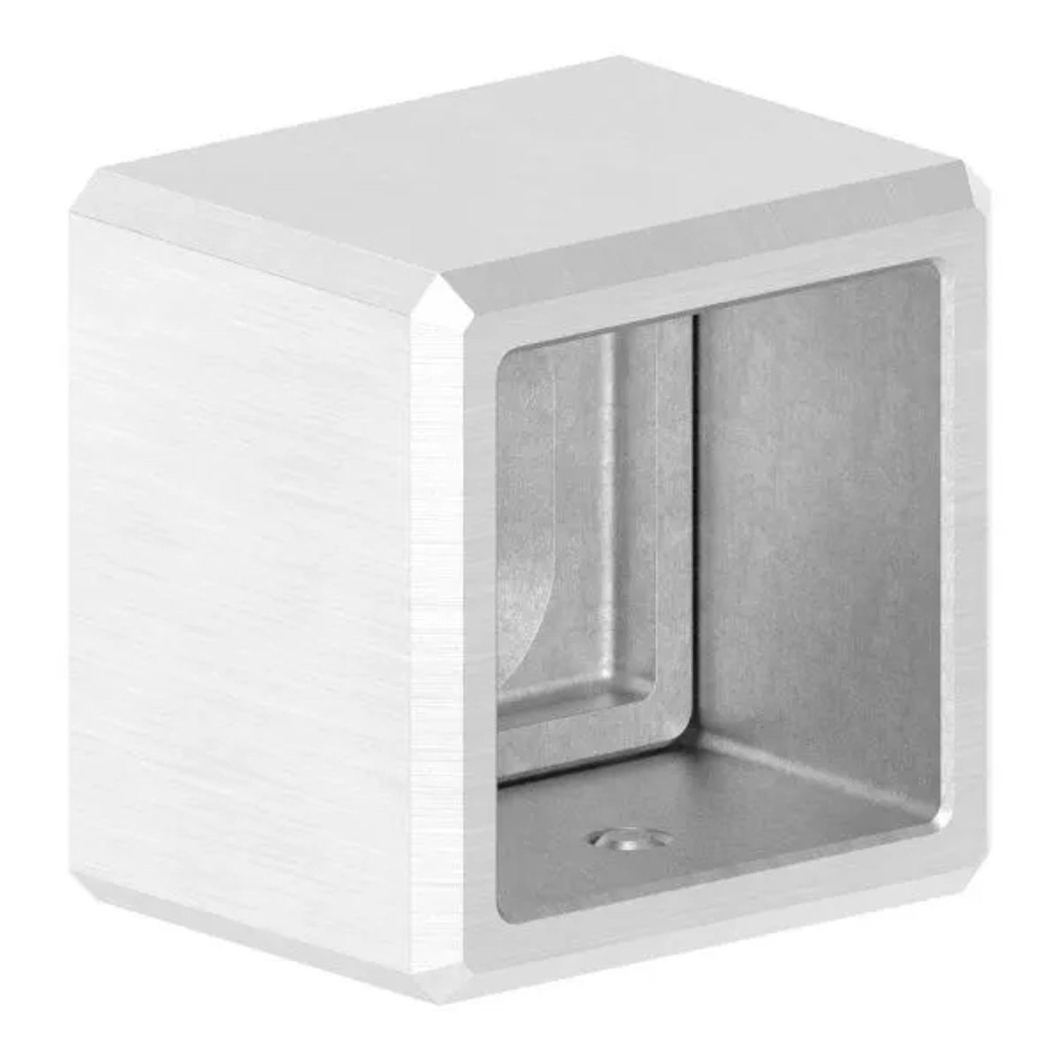 FeNau Wandbefestigung Edelstahl V2A Für Quadratrohr 30x30 mm Geschliffen Korn 240