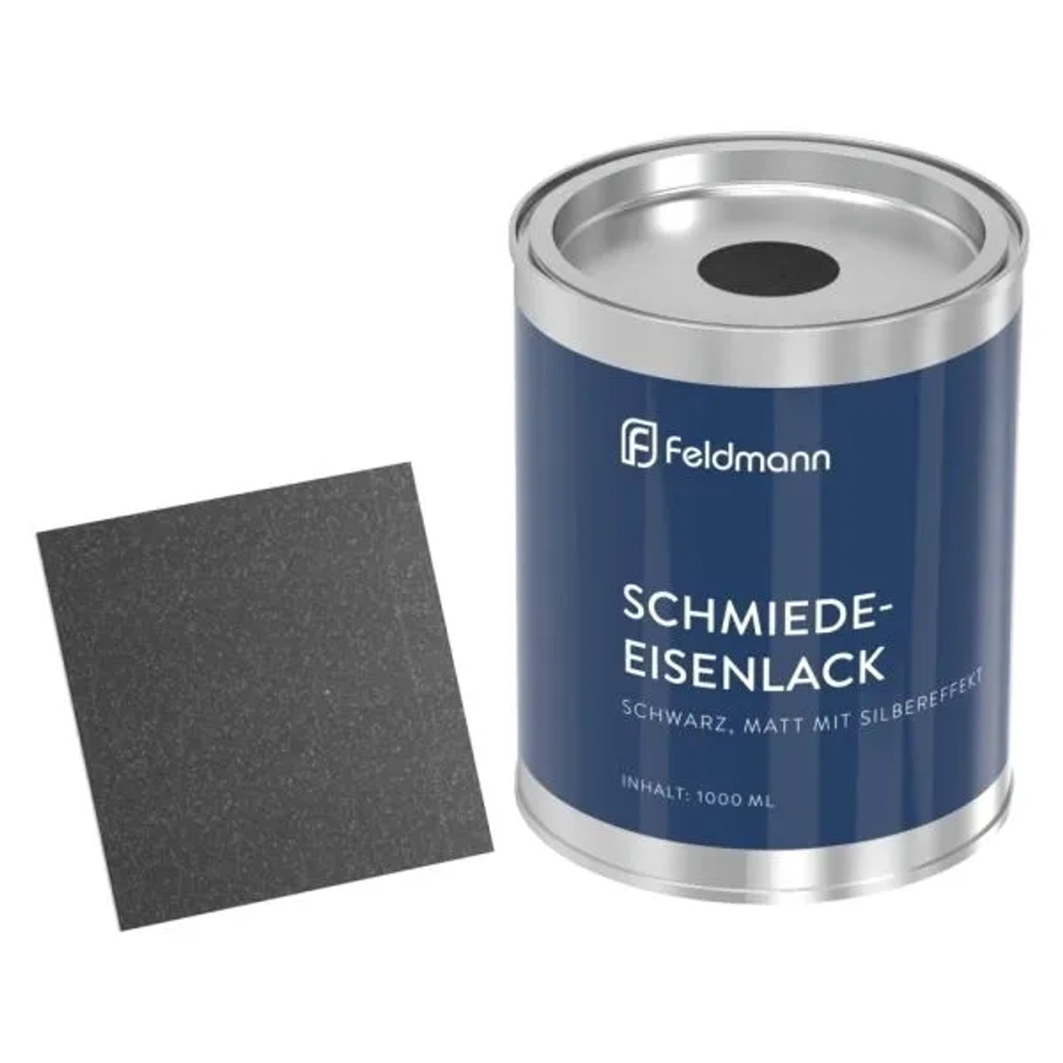 FeNau Schmiedeeisenlack Schwarz Matt Mit Silbereffekt 1 Liter