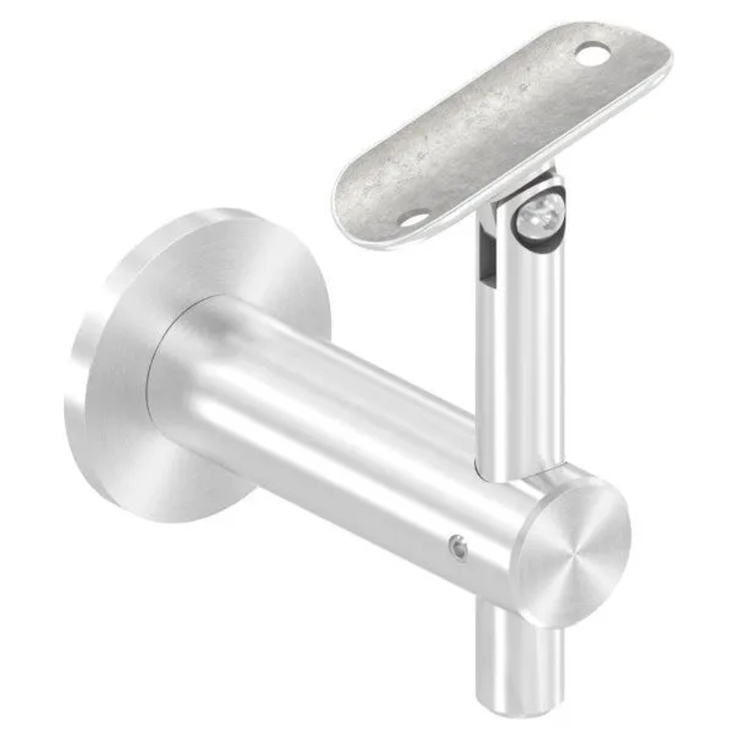 FeNau Handlaufhalter V2A Für Rohr 42,4 mm Wandabstand 80 mm Ronde Ø 50 mm Mit Gelenk