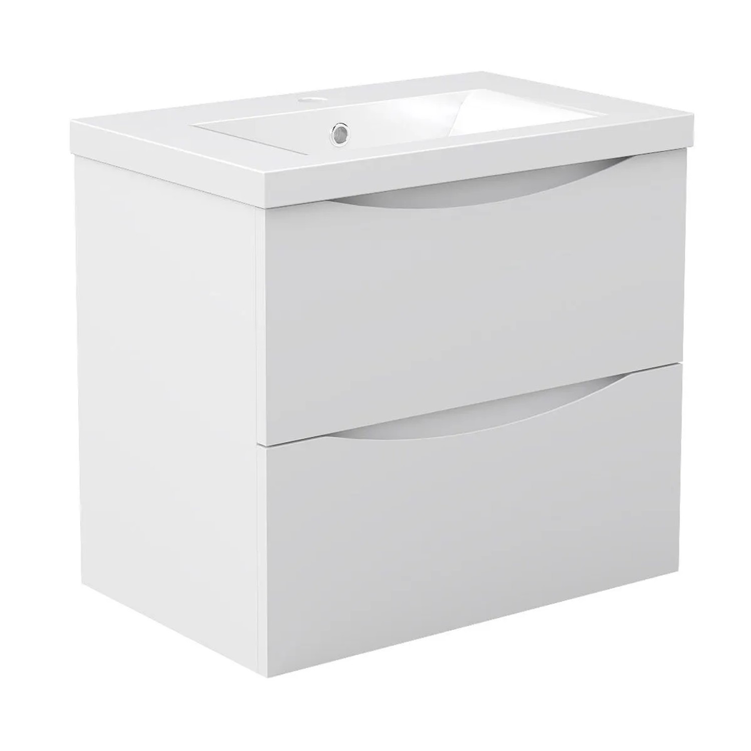 Duschspa Badmöbel 60cm Waschbecken mit Unterschrank Hängend Matt Weiß