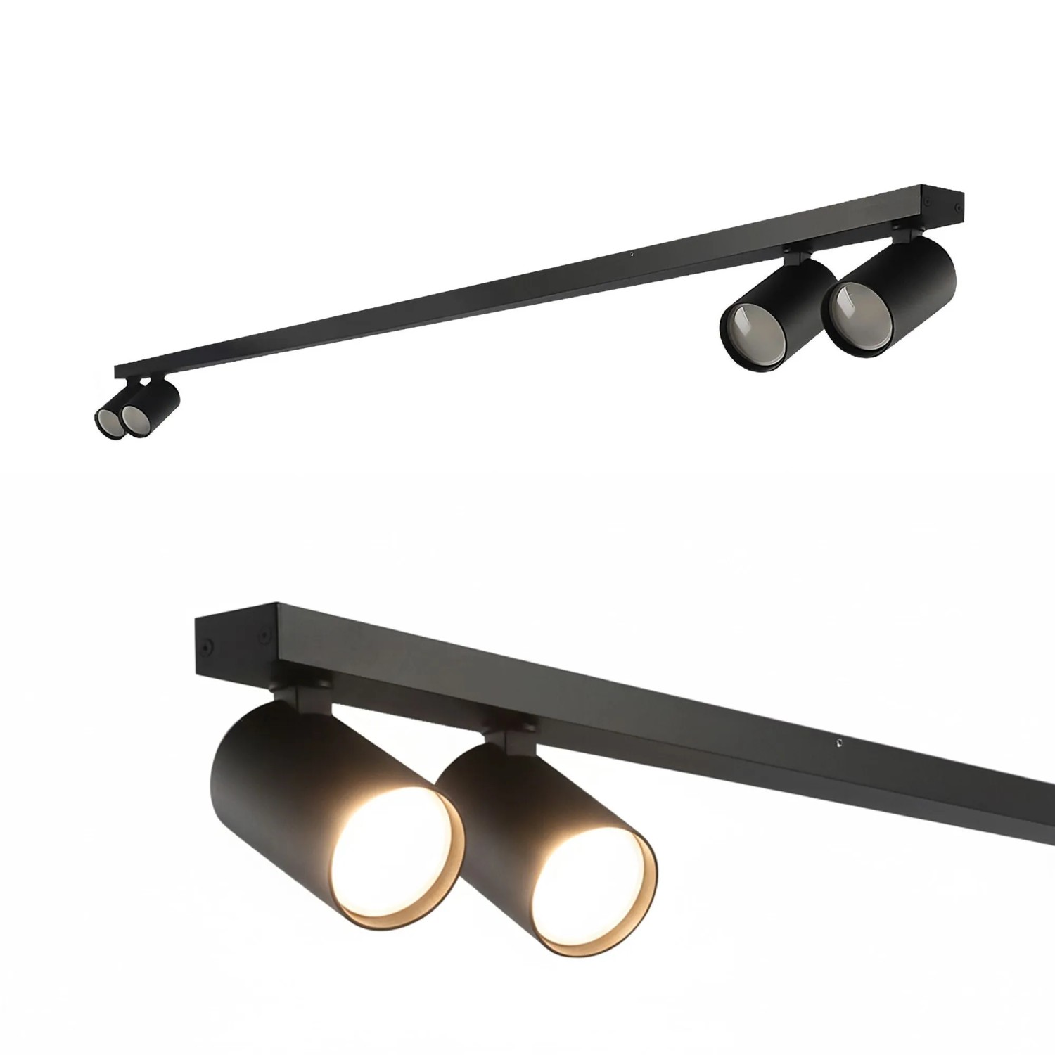 EDO Deckenstrahler GU10 4-Flammig Schwarz Moderne Deckenlampe Spot Drehbar Schwenkbar MALGA LINE